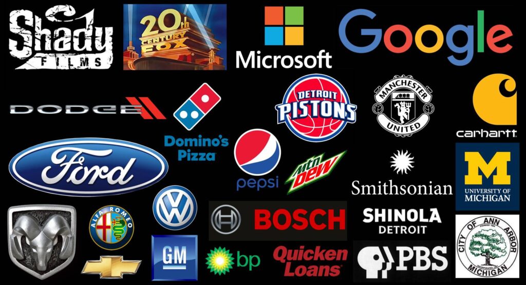 Highlighting some of Soundopolis' corporate clients: automotive, sports, tech, food and drink, clothing brands, and much more!  Sound design, sound editing, mixing, sonic branding, ann arbor, detroit, michigan.